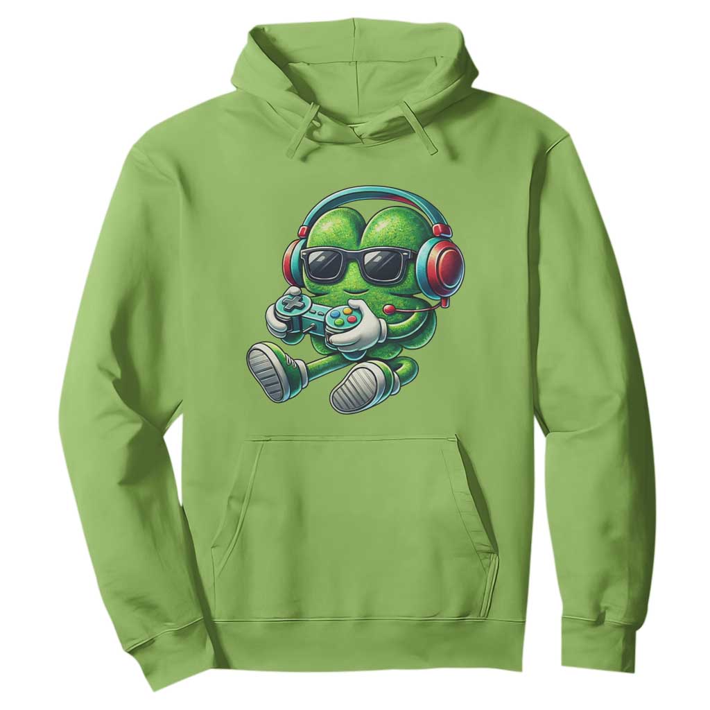 Funny Video Game Shamrock St Patricks Day Gamer Hoodie TS11 Lime Print Your Wear
