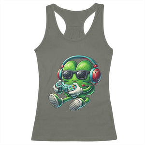 Funny Video Game Shamrock St Patricks Day Gamer Racerback Tank Top TS11 Military Green Print Your Wear