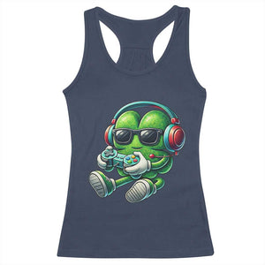Funny Video Game Shamrock St Patricks Day Gamer Racerback Tank Top TS11 Navy Print Your Wear