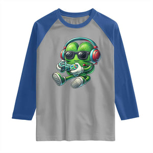 Funny Video Game Shamrock St Patricks Day Gamer Raglan Shirt TS11 Sport Gray Royal Print Your Wear