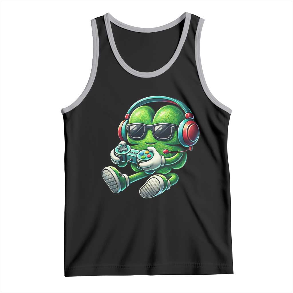 Funny Video Game Shamrock St Patricks Day Gamer Tank Top TS11 Black Athletic Heather Print Your Wear