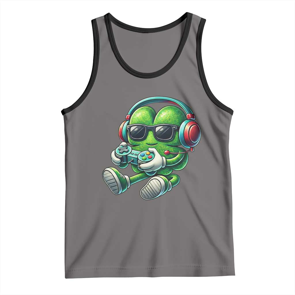 Funny Video Game Shamrock St Patricks Day Gamer Tank Top TS11 Deep Heather Black Print Your Wear