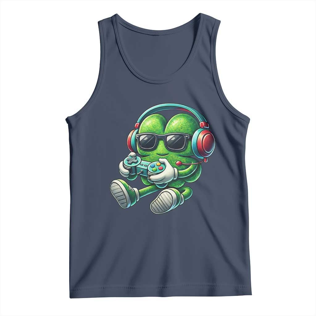 Funny Video Game Shamrock St Patricks Day Gamer Tank Top TS11 Navy Print Your Wear
