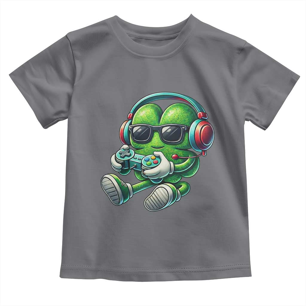 Funny Video Game Shamrock St Patricks Day Gamer Toddler T Shirt TS11 Charcoal Print Your Wear