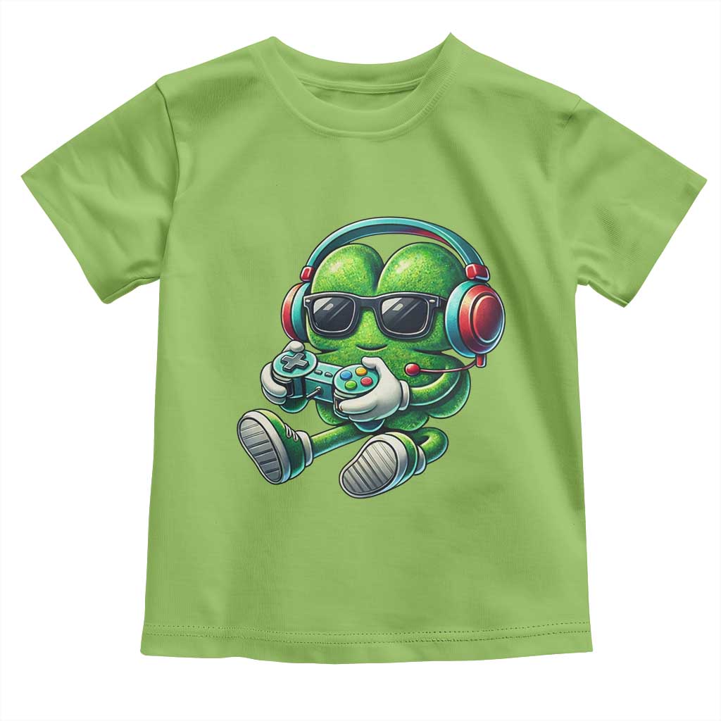 Funny Video Game Shamrock St Patricks Day Gamer Toddler T Shirt TS11 Lime Print Your Wear