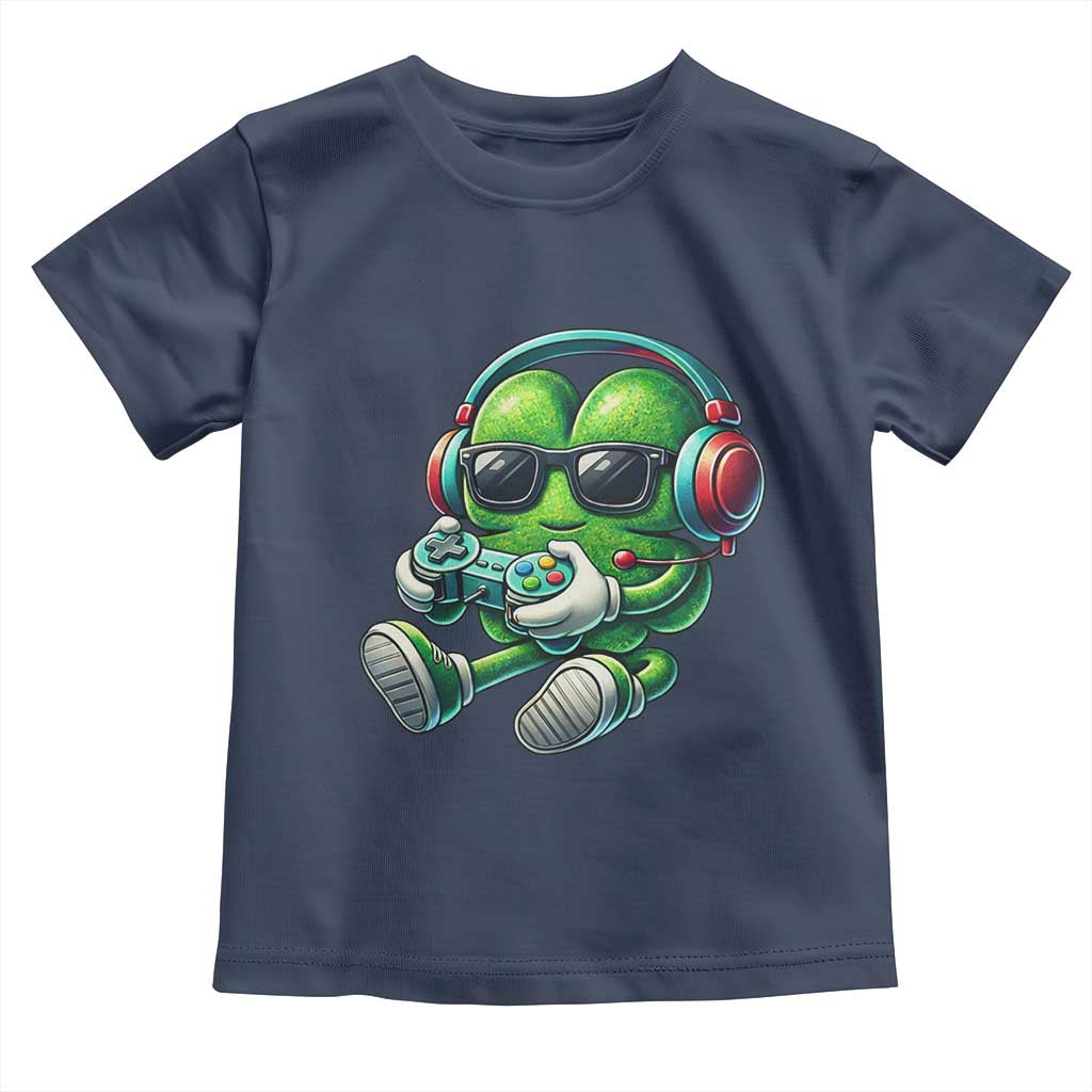 Funny Video Game Shamrock St Patricks Day Gamer Toddler T Shirt TS11 Navy Print Your Wear
