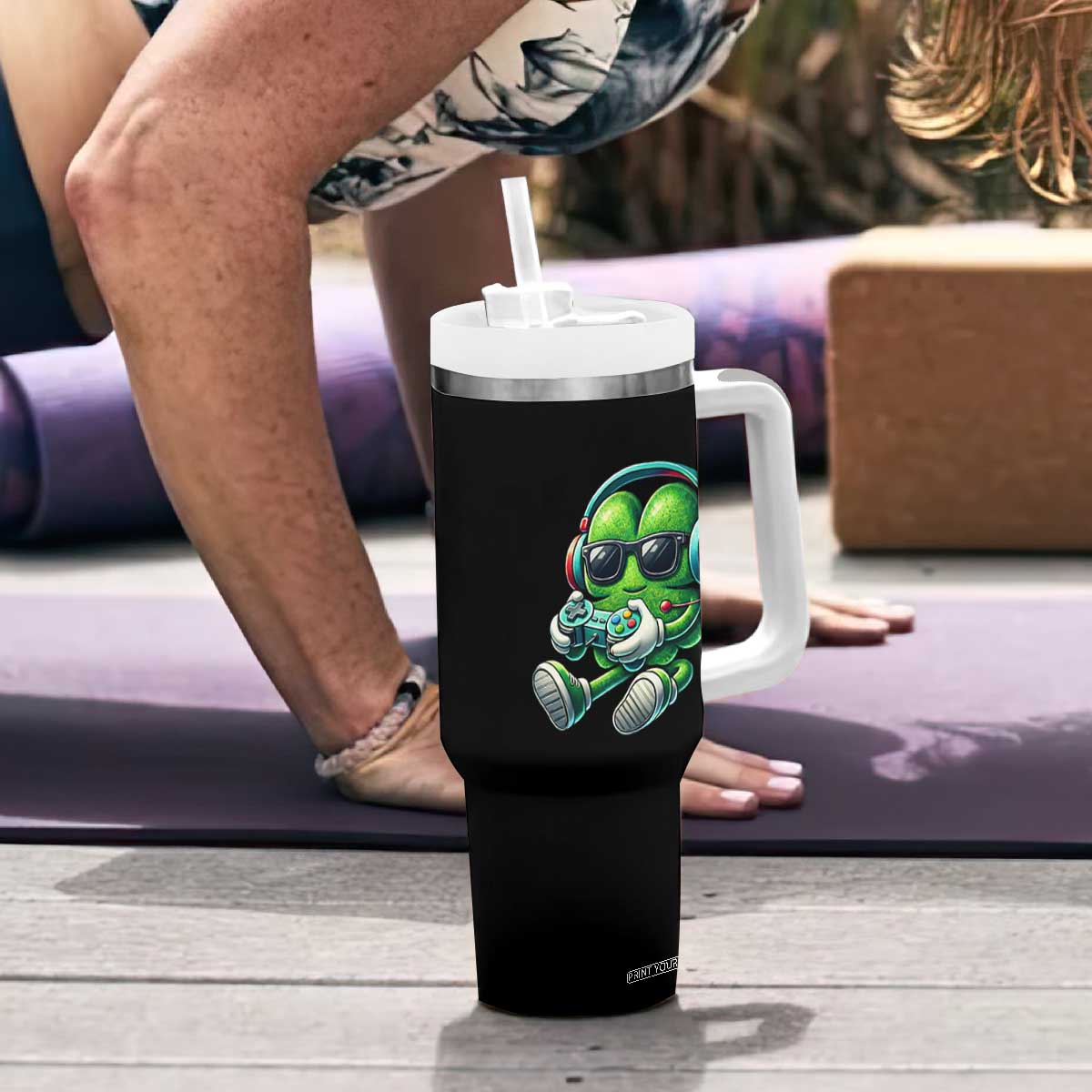 Funny Video Game Shamrock St Patricks Day Gamer Tumbler With Handle TS11 Print Your Wear