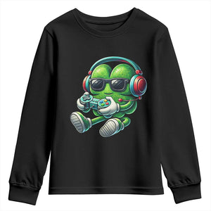 Funny Video Game Shamrock St Patricks Day Gamer Youth Sweatshirt TS11 Black Print Your Wear