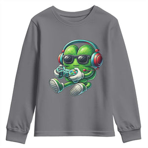 Funny Video Game Shamrock St Patricks Day Gamer Youth Sweatshirt TS11 Charcoal Print Your Wear
