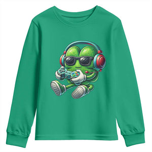 Funny Video Game Shamrock St Patricks Day Gamer Youth Sweatshirt TS11 Irish Green Print Your Wear