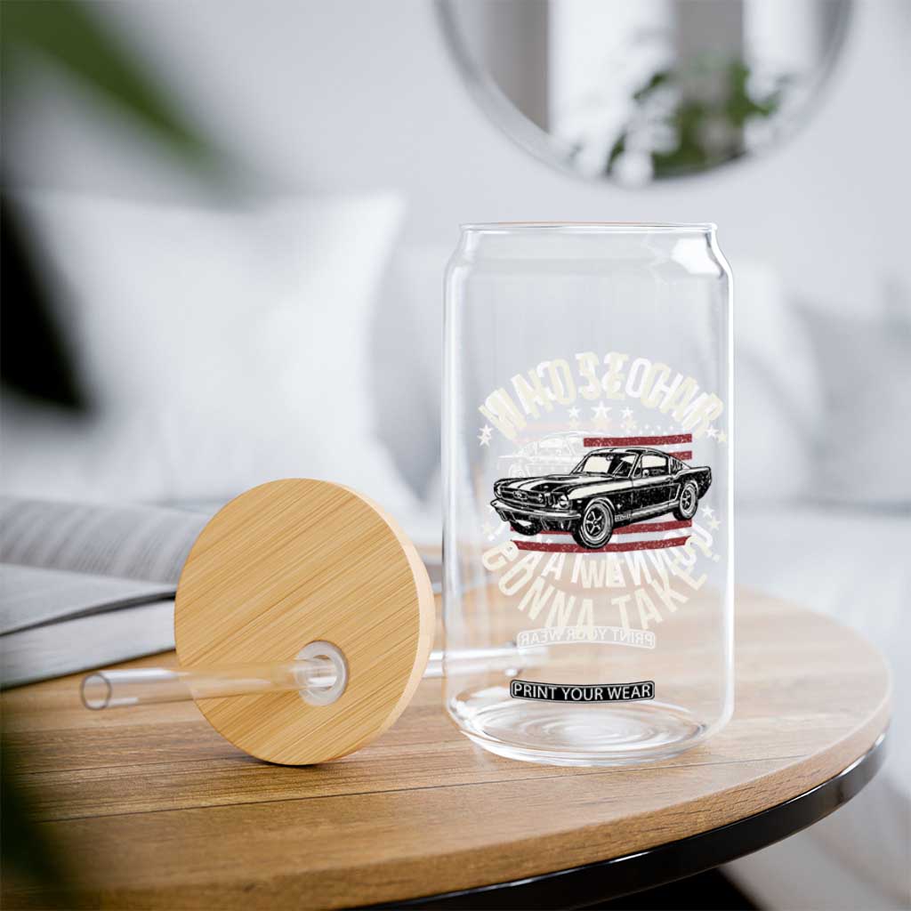 Funny Whose Car We Gonna Take Meme Glass Can Car Enthusiast Vintage American Flag TS11 Print Your Wear