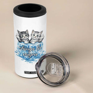 Chinga La Migra 4 in 1 Can Cooler Tumbler Cute Cat Melting Ice Pro Immigrant TS11 Print Your Wear