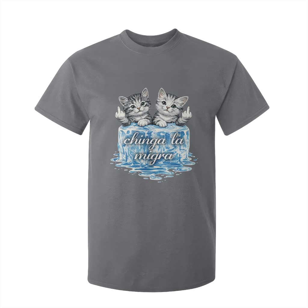 Chinga La Migra T Shirt For Kid Cute Cat Melting Ice Pro Immigrant TS11 Charcoal Print Your Wear