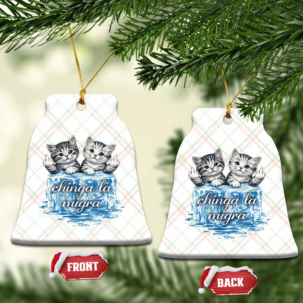 Chinga La Migra Ceramic Ornament Cute Cat Melting Ice Pro Immigrant TS11 Print Your Wear