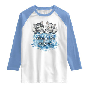 Chinga La Migra Raglan Shirt Cute Cat Melting Ice Pro Immigrant TS11 White Carolina Blue Print Your Wear