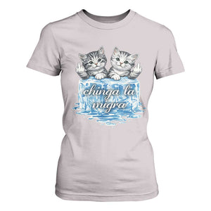 Chinga La Migra T Shirt For Women Cute Cat Melting Ice Pro Immigrant TS11 Ice Gray Print Your Wear