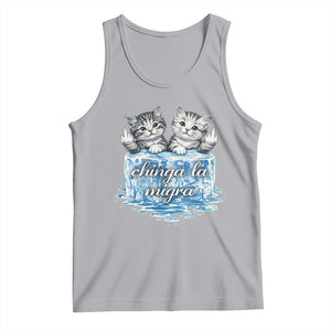 Chinga La Migra Tank Top Cute Cat Melting Ice Pro Immigrant TS11 Athletic Heather Print Your Wear