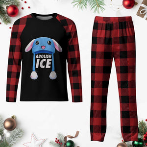 Abolish Ice Plaid Pajama Set Blue Bunny Hat Pro Immigrant Resist Minnesota TS11 Buffalo Plaid Print Your Wear