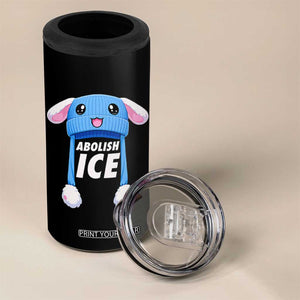 Abolish Ice 4 in 1 Can Cooler Tumbler Blue Bunny Hat Pro Immigrant Resist Minnesota TS11 Print Your Wear