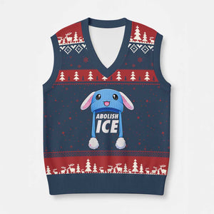 Abolish Ice V-Neck Knit Sweater Vest Blue Bunny Hat Pro Immigrant Resist Minnesota TS11 Navy Red Print Your Wear
