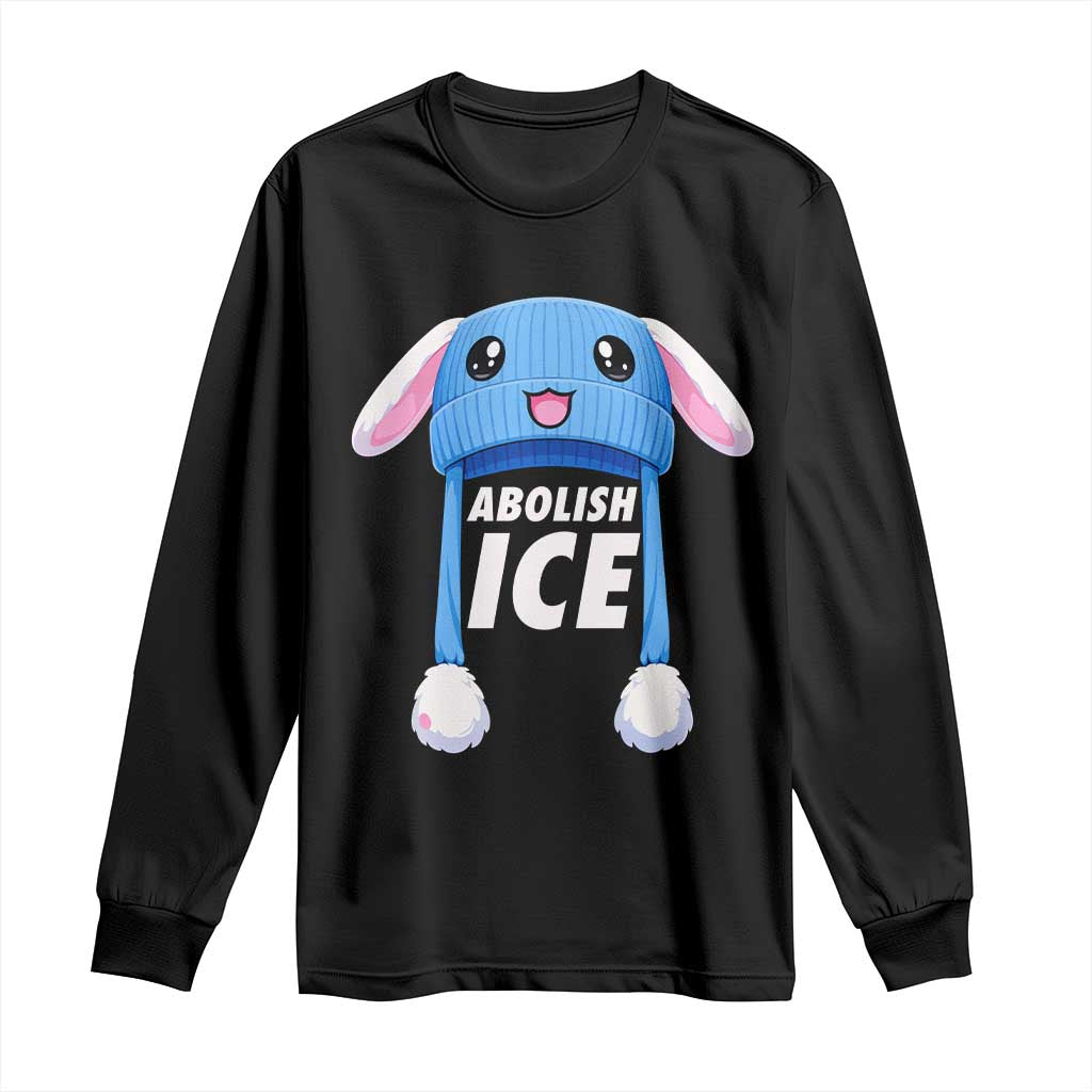 Abolish Ice Long Sleeve Shirt Blue Bunny Hat Pro Immigrant Resist Minnesota TS11 Black Print Your Wear