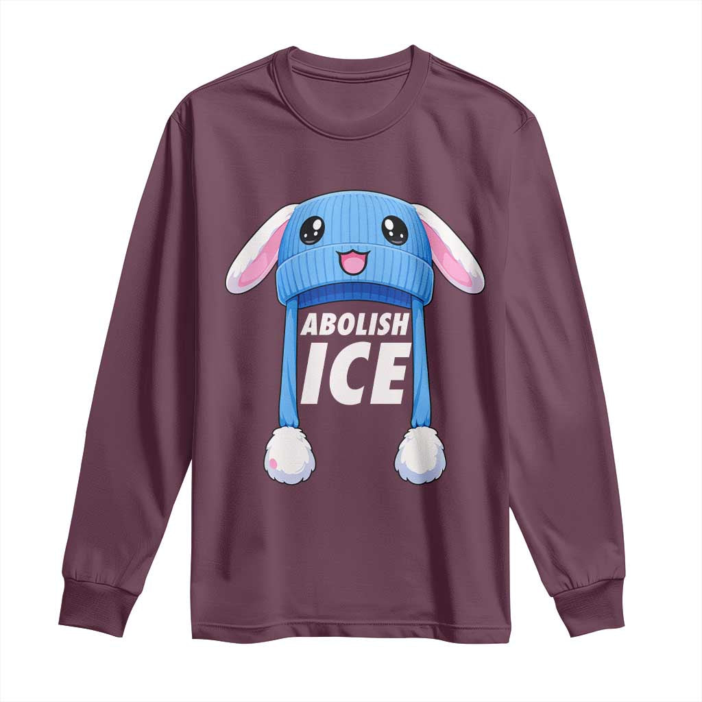 Abolish Ice Long Sleeve Shirt Blue Bunny Hat Pro Immigrant Resist Minnesota TS11 Maroon Print Your Wear