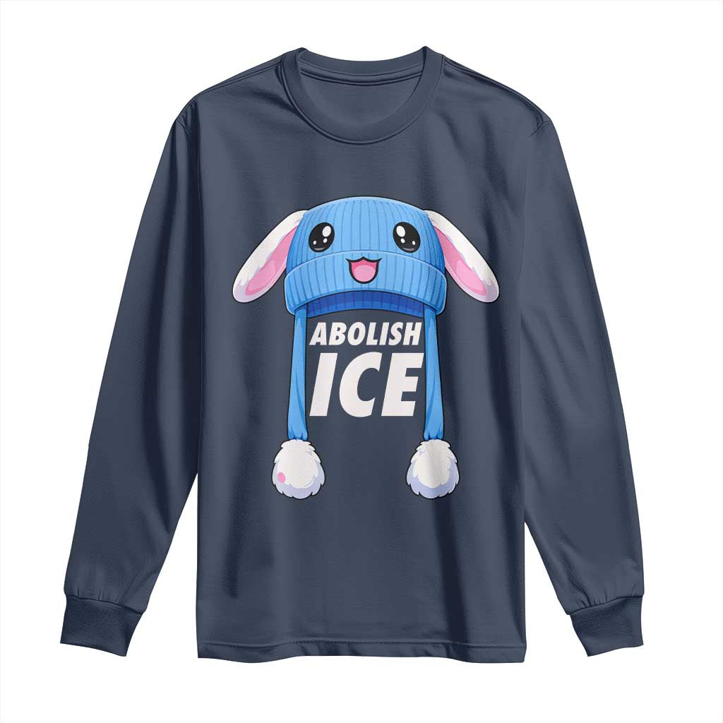 Abolish Ice Long Sleeve Shirt Blue Bunny Hat Pro Immigrant Resist Minnesota TS11 Navy Print Your Wear