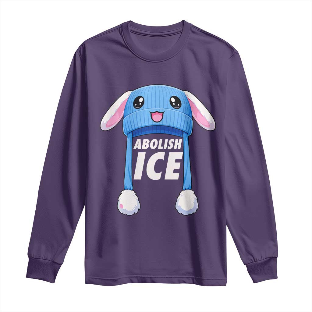 Abolish Ice Long Sleeve Shirt Blue Bunny Hat Pro Immigrant Resist Minnesota TS11 Purple Print Your Wear