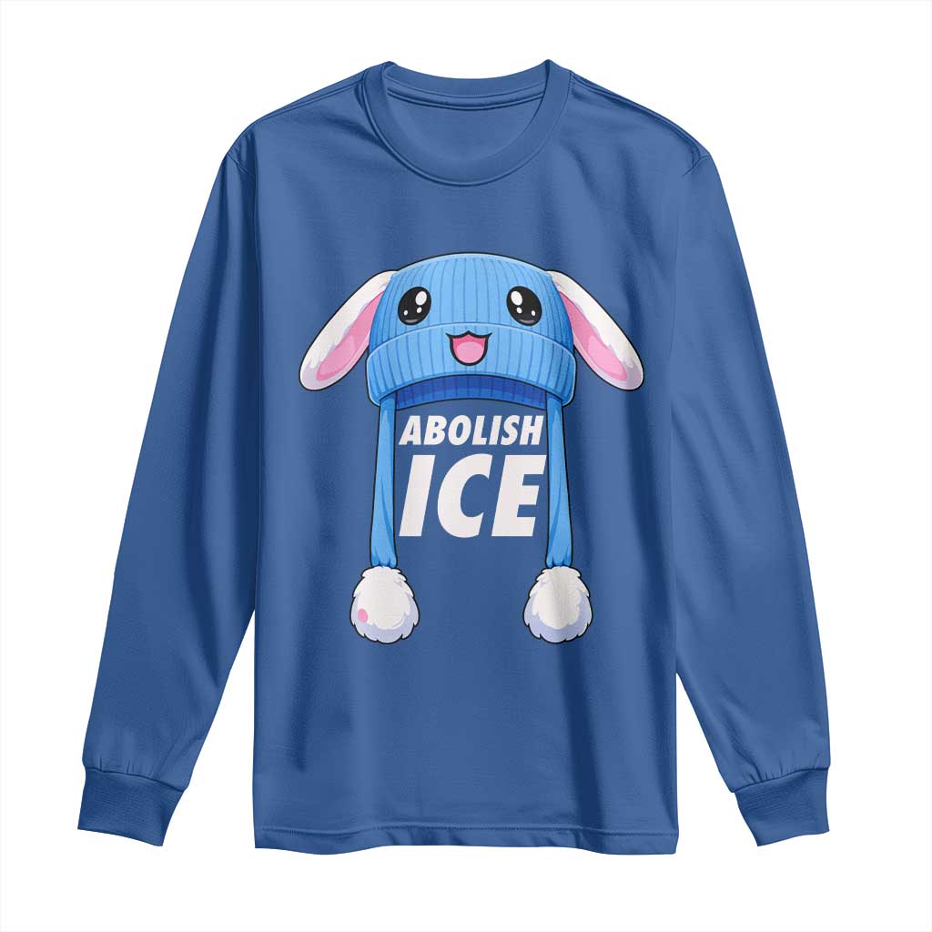 Abolish Ice Long Sleeve Shirt Blue Bunny Hat Pro Immigrant Resist Minnesota TS11 Royal Blue Print Your Wear