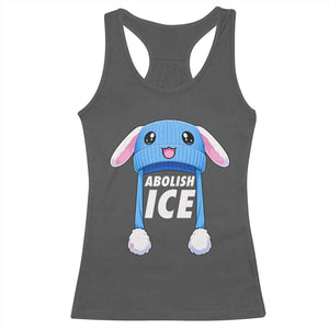 Abolish Ice Racerback Tank Top Blue Bunny Hat Pro Immigrant Resist Minnesota TS11 Dark Heather Print Your Wear
