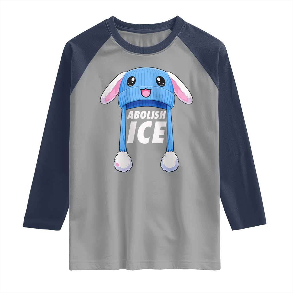 Abolish Ice Raglan Shirt Blue Bunny Hat Pro Immigrant Resist Minnesota TS11 Sport Gray Navy Print Your Wear