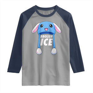 Abolish Ice Raglan Shirt Blue Bunny Hat Pro Immigrant Resist Minnesota TS11 Sport Gray Navy Print Your Wear