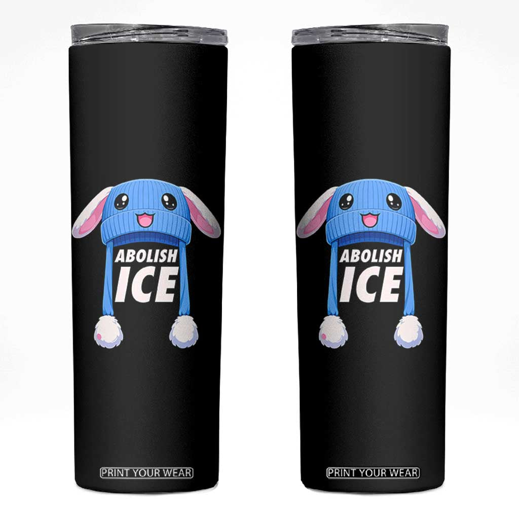 Abolish Ice Skinny Tumbler Blue Bunny Hat Pro Immigrant Resist Minnesota TS11 Black Print Your Wear