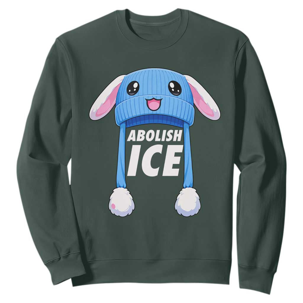 Abolish Ice Sweatshirt Blue Bunny Hat Pro Immigrant Resist Minnesota TS11 Dark Forest Green Print Your Wear