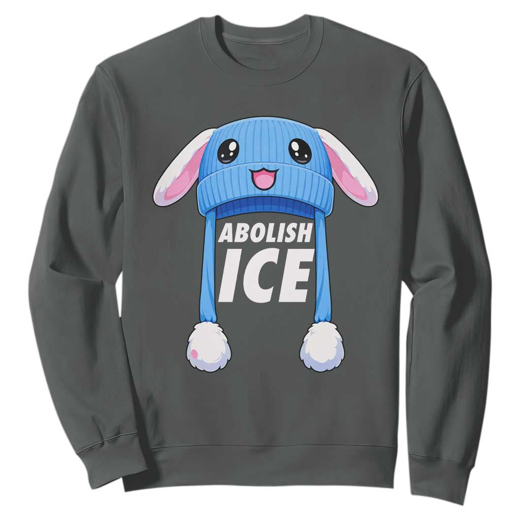 Abolish Ice Sweatshirt Blue Bunny Hat Pro Immigrant Resist Minnesota TS11 Dark Heather Print Your Wear