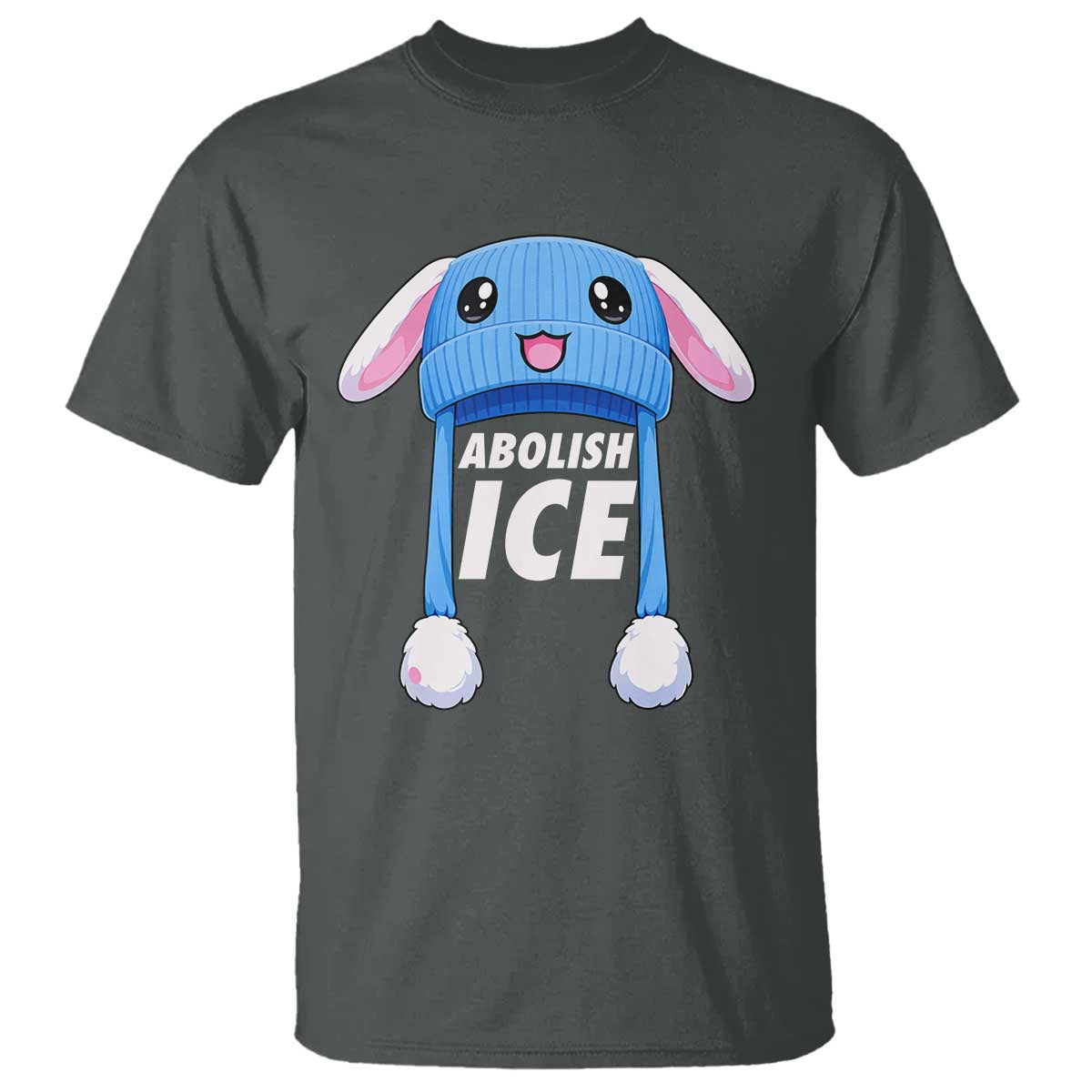 Abolish Ice T Shirt Blue Bunny Hat Pro Immigrant Resist Minnesota TS11 Dark Heather Print Your Wear