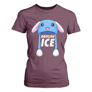 Abolish Ice T Shirt For Women Blue Bunny Hat Pro Immigrant Resist Minnesota TS11 Maroon Print Your Wear