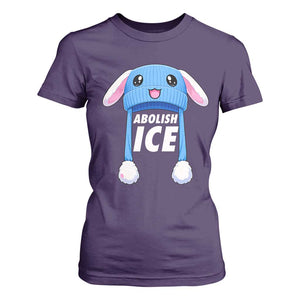 Abolish Ice T Shirt For Women Blue Bunny Hat Pro Immigrant Resist Minnesota TS11 Purple Print Your Wear