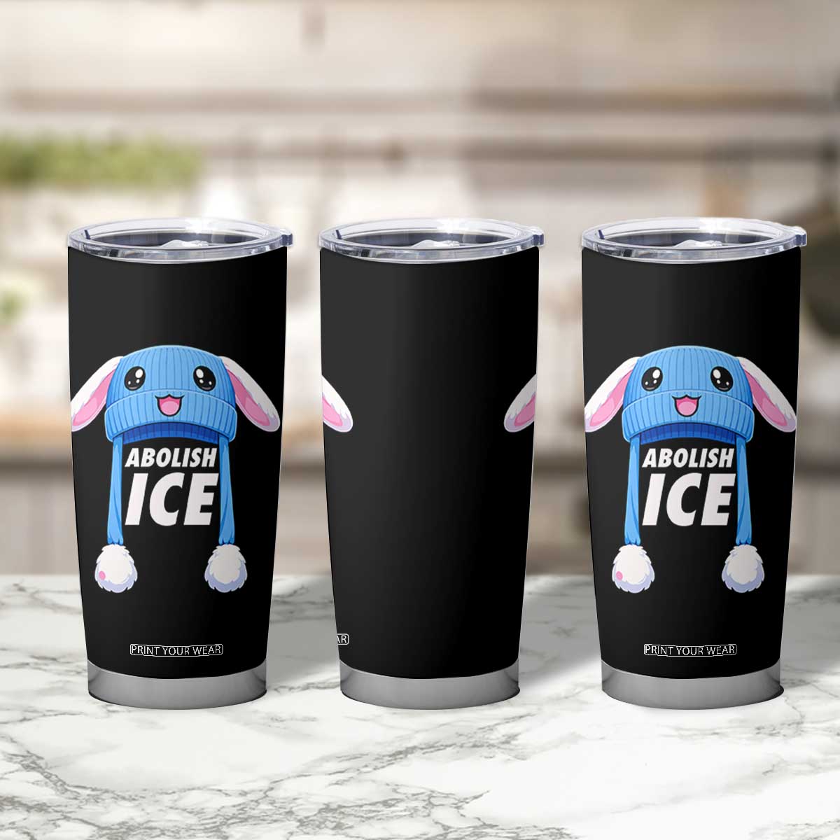 Abolish Ice Tumbler Cup Blue Bunny Hat Pro Immigrant Resist Minnesota TS11 Print Your Wear