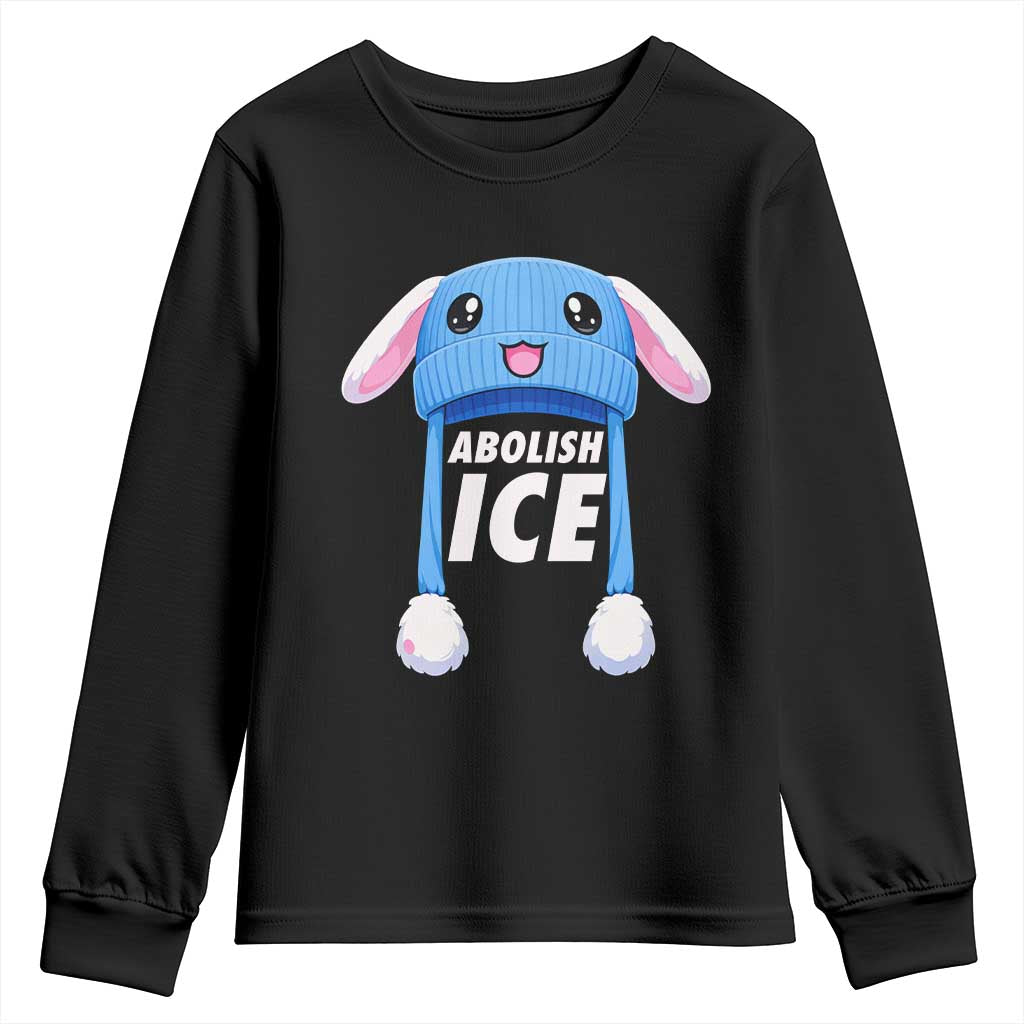 Abolish Ice Youth Sweatshirt Blue Bunny Hat Pro Immigrant Resist Minnesota TS11 Black Print Your Wear