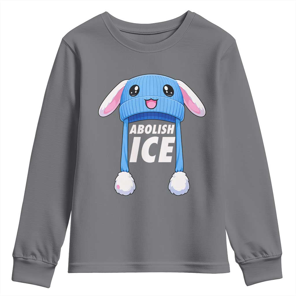Abolish Ice Youth Sweatshirt Blue Bunny Hat Pro Immigrant Resist Minnesota TS11 Charcoal Print Your Wear
