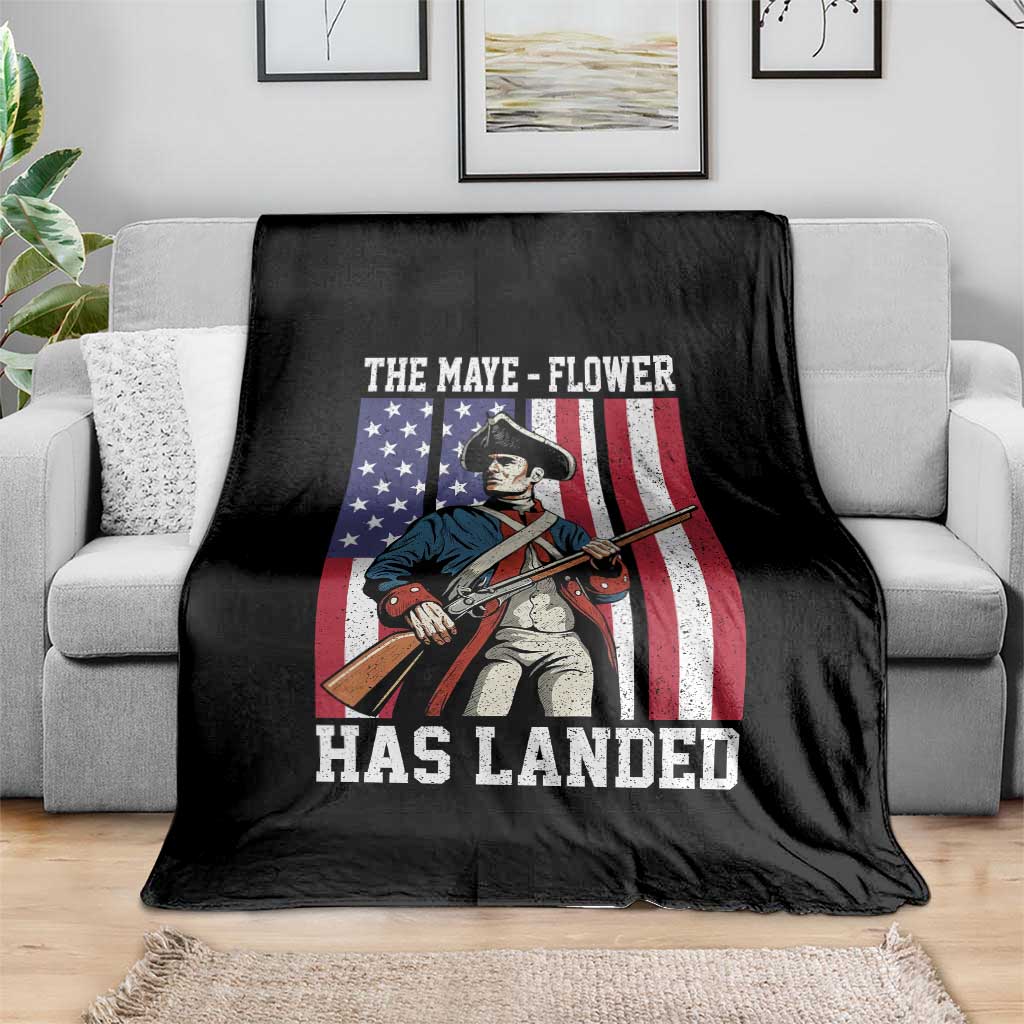 The Maye Flower Has Landed Throw Blanket Funny Minutemen Football Fan TS11 Print Your Wear