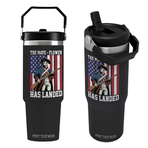 The Maye Flower Has Landed Flip Straw Tumbler Funny Minutemen Football Fan TS11 One Size: 30 oz Black Print Your Wear
