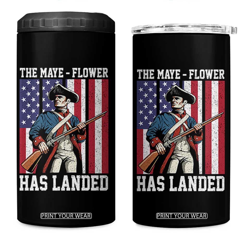 The Maye Flower Has Landed 4 in 1 Can Cooler Tumbler Funny Minutemen Football Fan TS11 One Size: 16 oz Black Print Your Wear