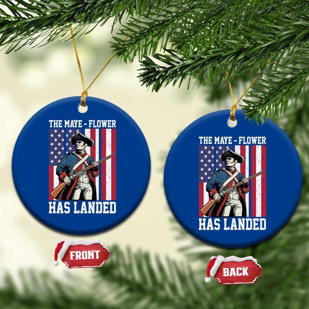 The Maye Flower Has Landed Ceramic Ornament Funny Minutemen Football Fan TS11 1pc Blue Print Your Wear