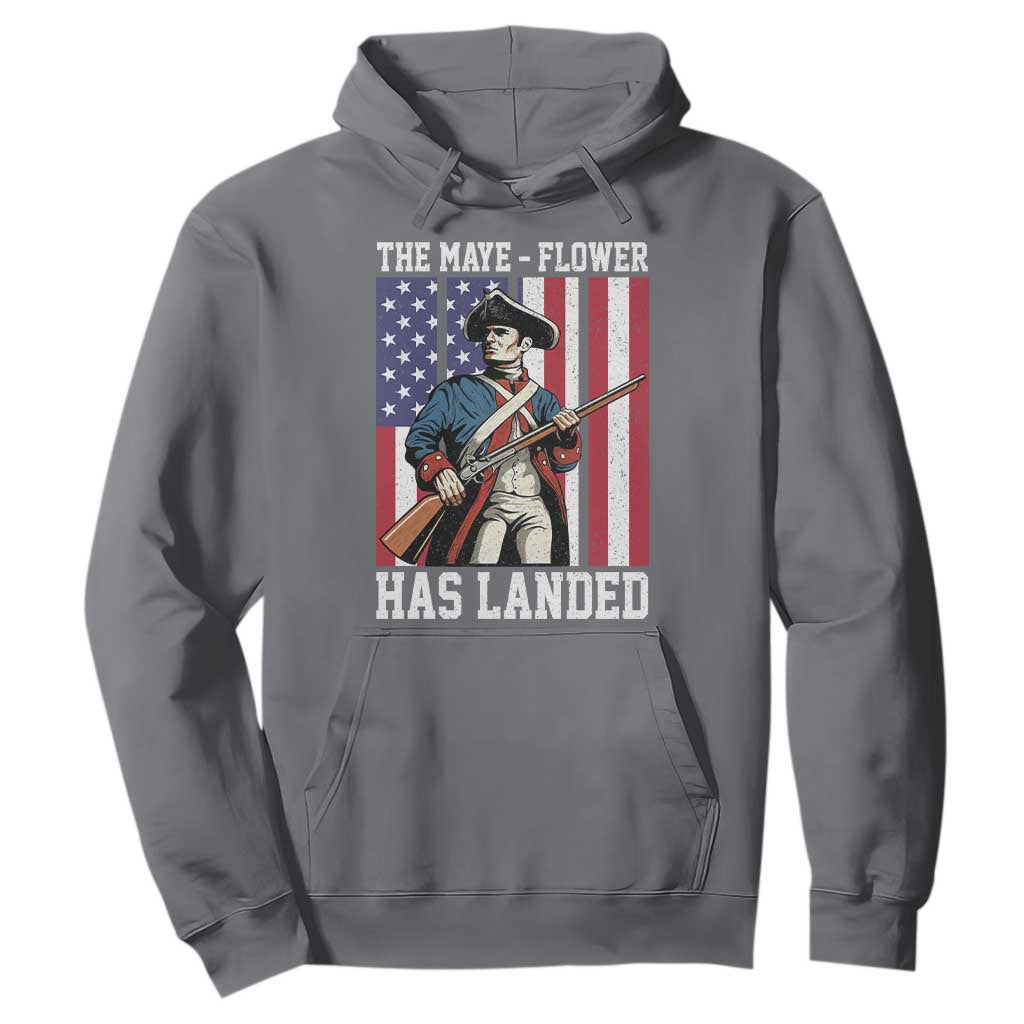 The Maye Flower Has Landed Hoodie Funny Minutemen Football Fan TS11 Charcoal Print Your Wear