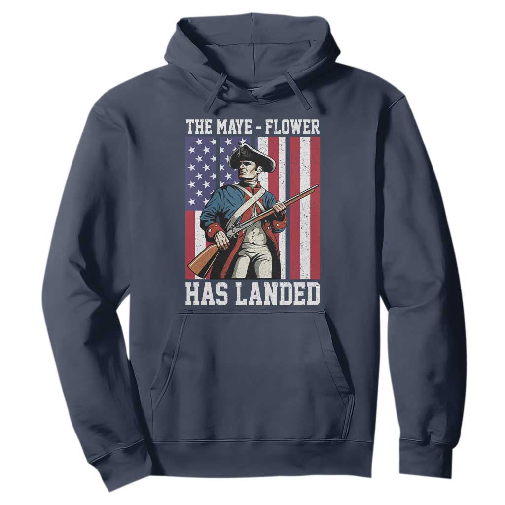 The Maye Flower Has Landed Hoodie Funny Minutemen Football Fan TS11 Navy Print Your Wear