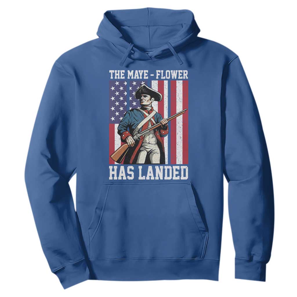 The Maye Flower Has Landed Hoodie Funny Minutemen Football Fan TS11 Royal Blue Print Your Wear
