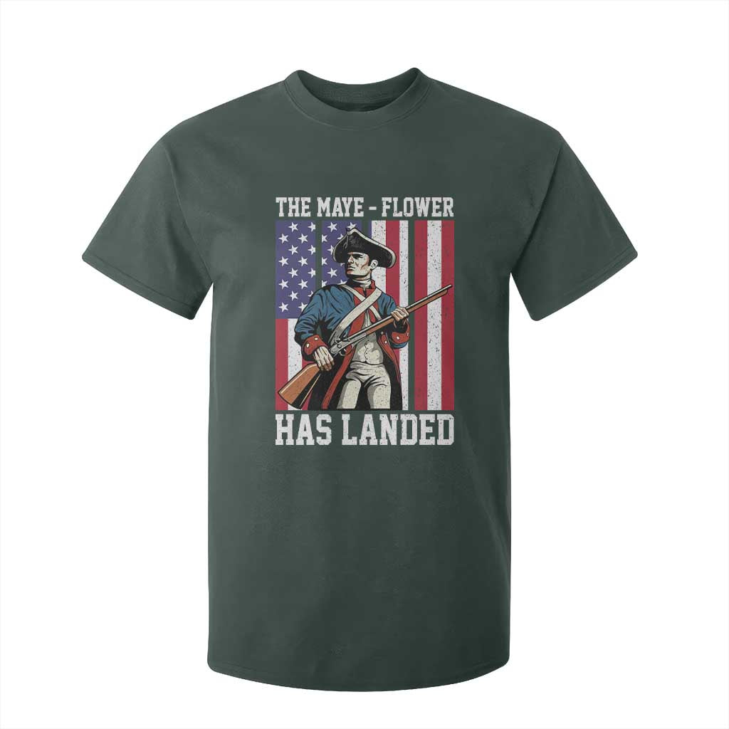 The Maye Flower Has Landed T Shirt For Kid Funny Minutemen Football Fan TS11 Dark Forest Green Print Your Wear
