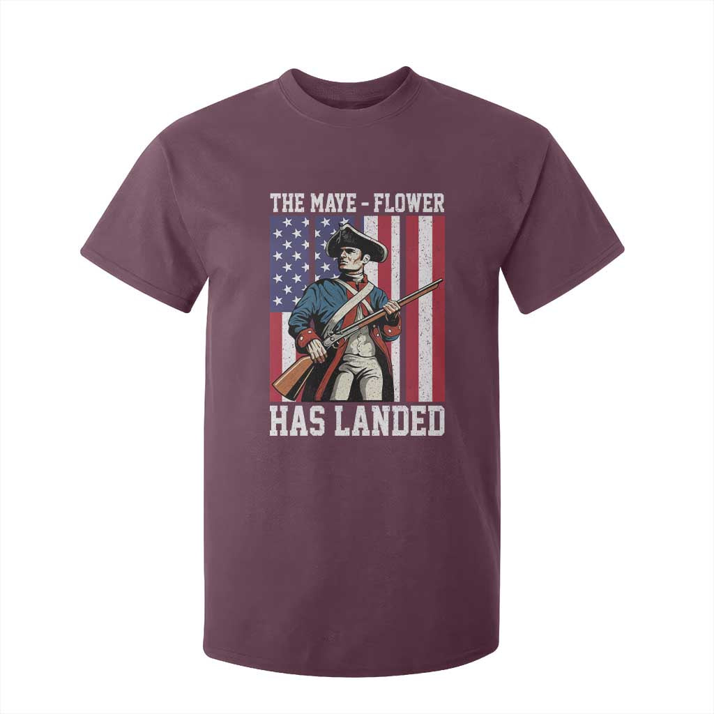 The Maye Flower Has Landed T Shirt For Kid Funny Minutemen Football Fan TS11 Maroon Print Your Wear